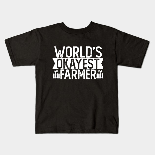 World's Okayest Farmer T shirt Farming Gift Kids T-Shirt by mommyshirts